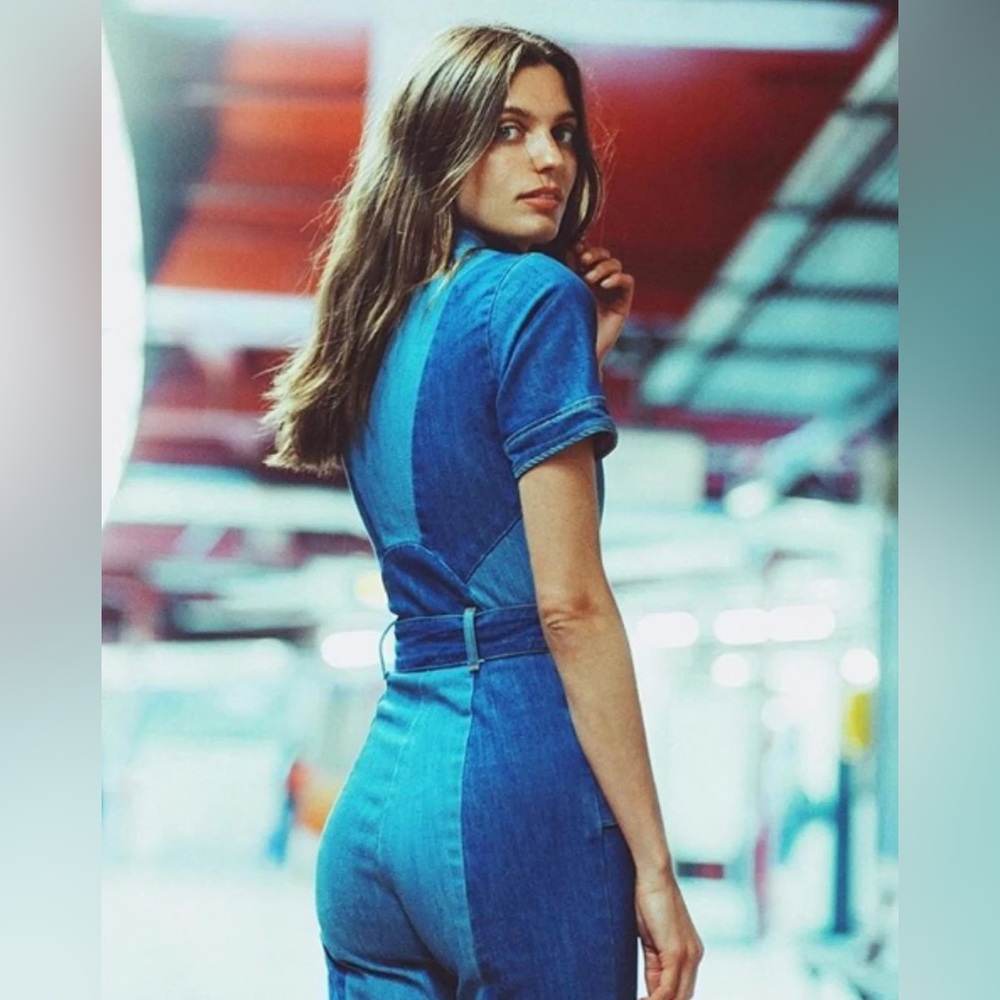 Stoned Immaculate Two-Tone Blue Denim Jumpsuit